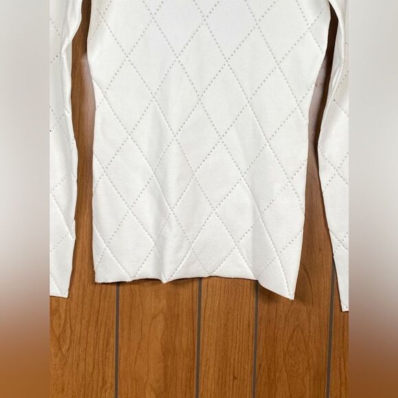Proenza Schouler White Label Pointelle Diamonds Turtleneck Top size S - Picture 7 of 13